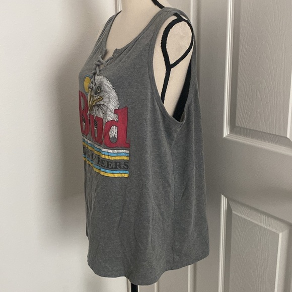 NWOT Torrid Plus Size Lace-Up Tank - Cotton Budweiser Grey - Picture 8 of 9